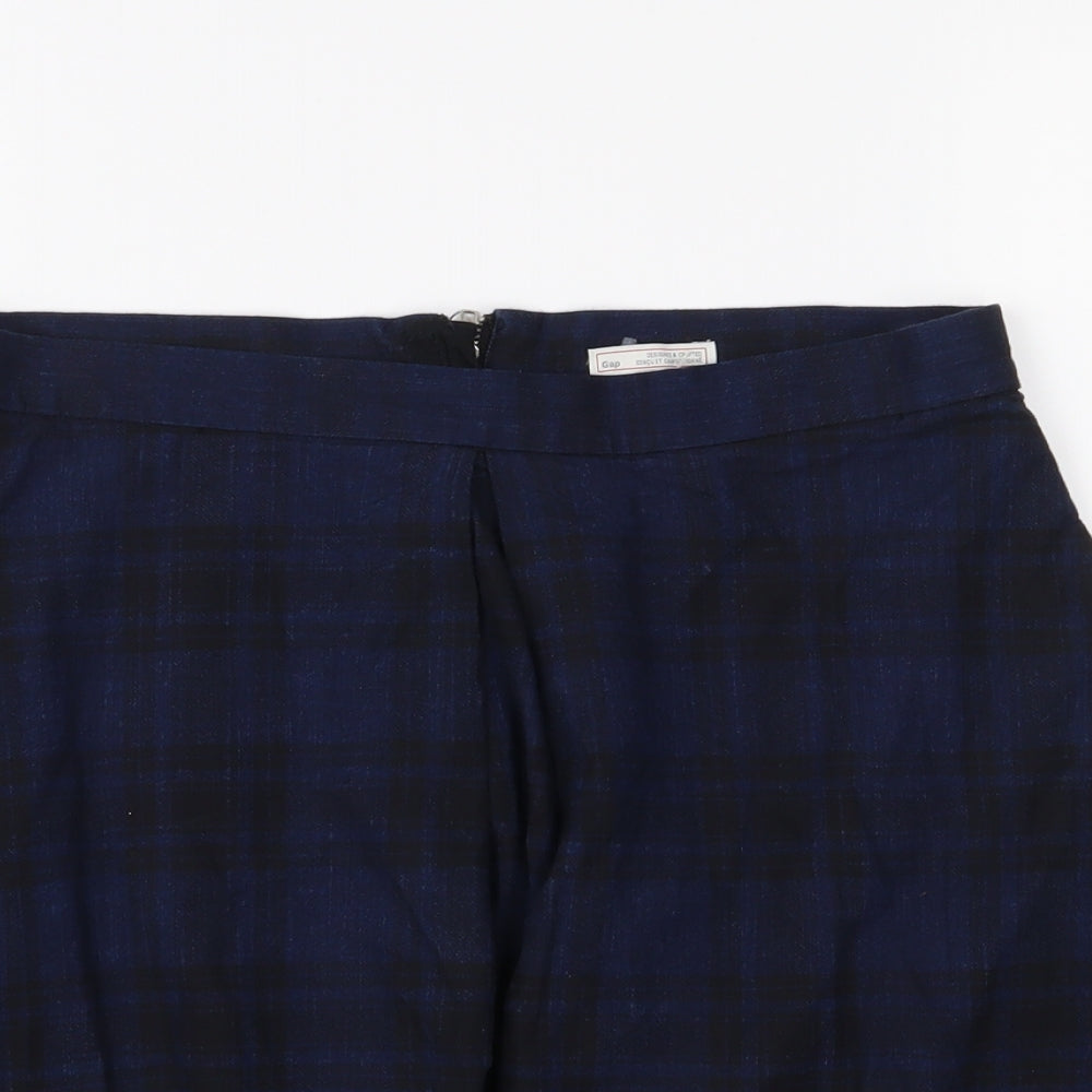 Gap Womens Blue Check  A-Line Skirt Size XS