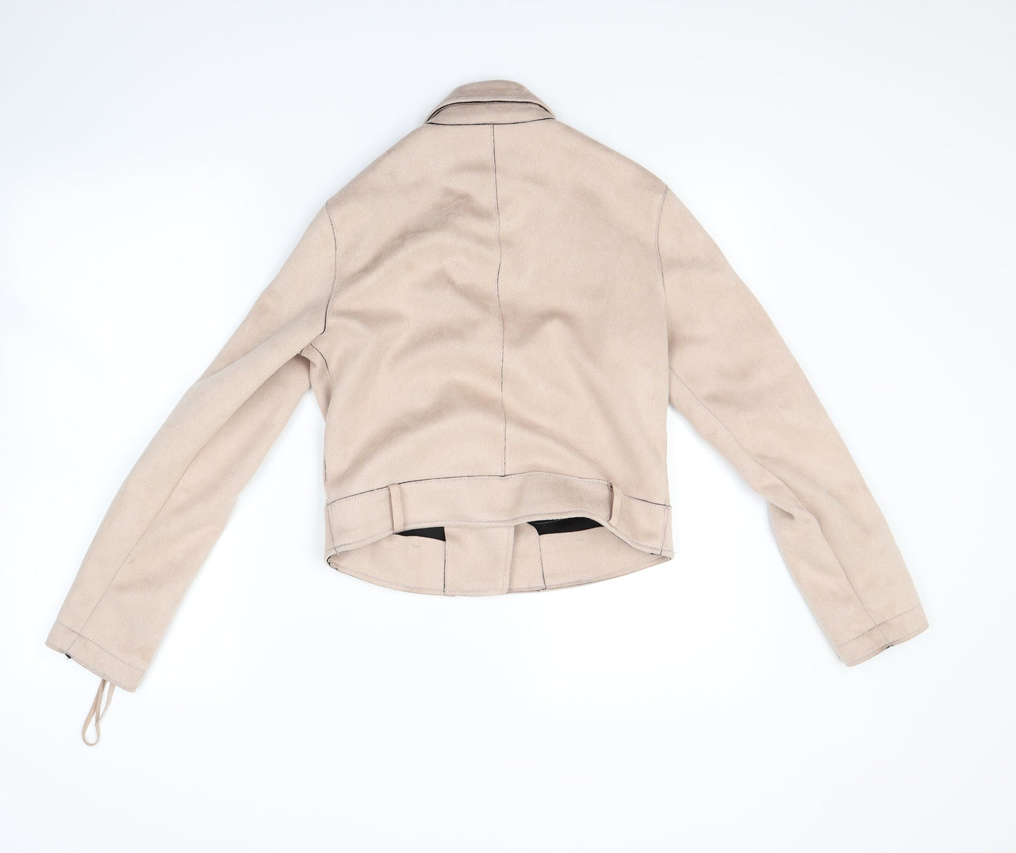 Primark Womens Beige   Biker Coat Size 8