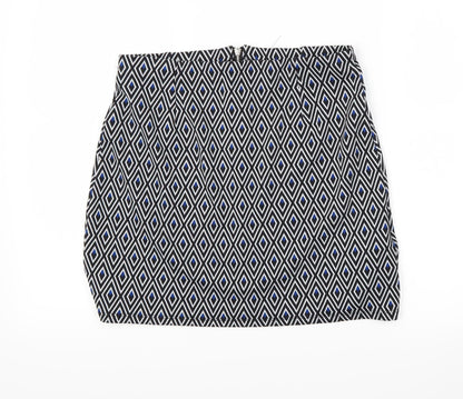 New Look Womens Grey Argyle/Diamond  Maxi Skirt Size 10