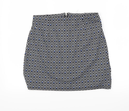 New Look Womens Grey Argyle/Diamond  Maxi Skirt Size 10