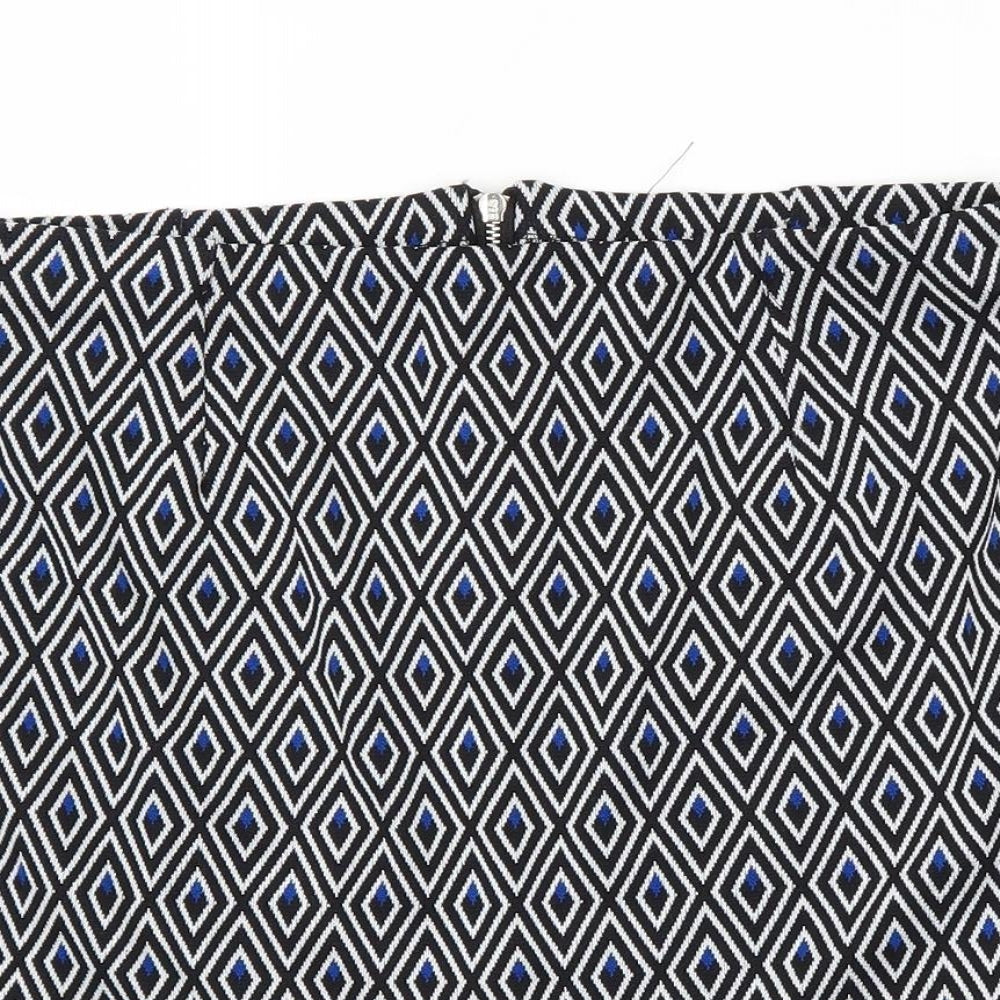 New Look Womens Grey Argyle/Diamond  Maxi Skirt Size 10