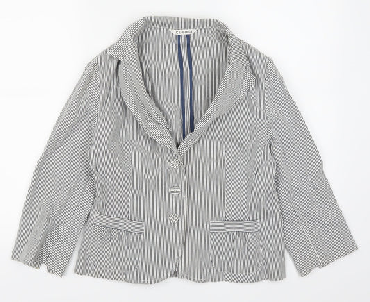 George Womens Grey Striped  Jacket  Size 14