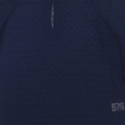 Papaya Womens Blue Polka Dot  Basic Blouse Size 10