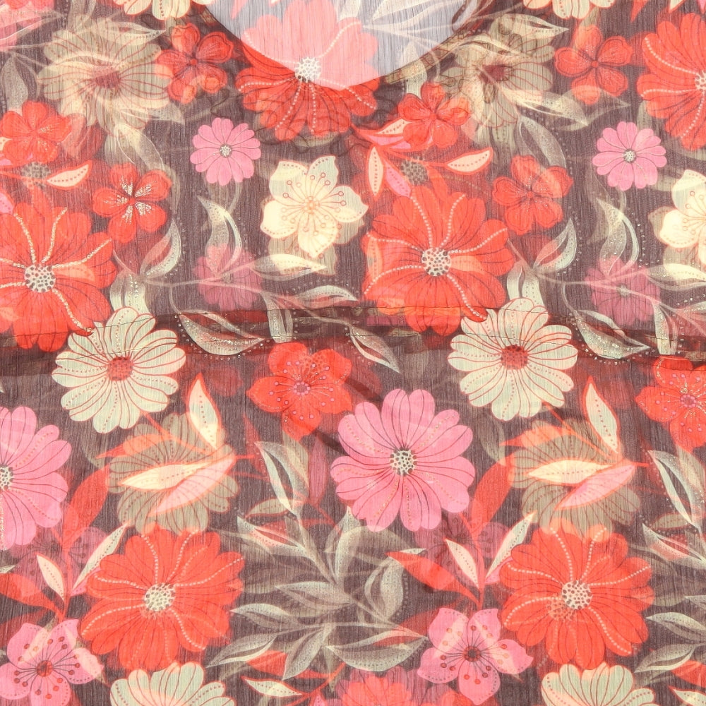 F&F Womens Red Floral  Basic Blouse Size S