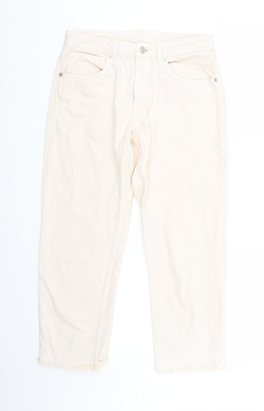 Monki Womens Beige  Denim Straight Jeans  L24 in