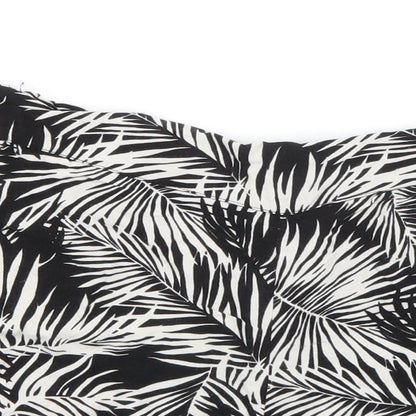 H&M Womens Black Floral  Hot Pants Shorts Size 4