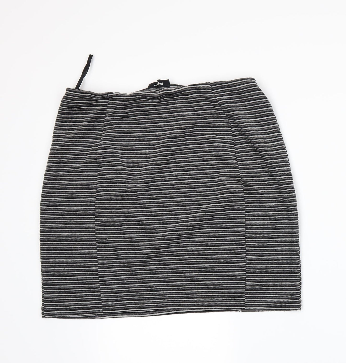 Papaya Womens Grey Striped  A-Line Skirt Size 14