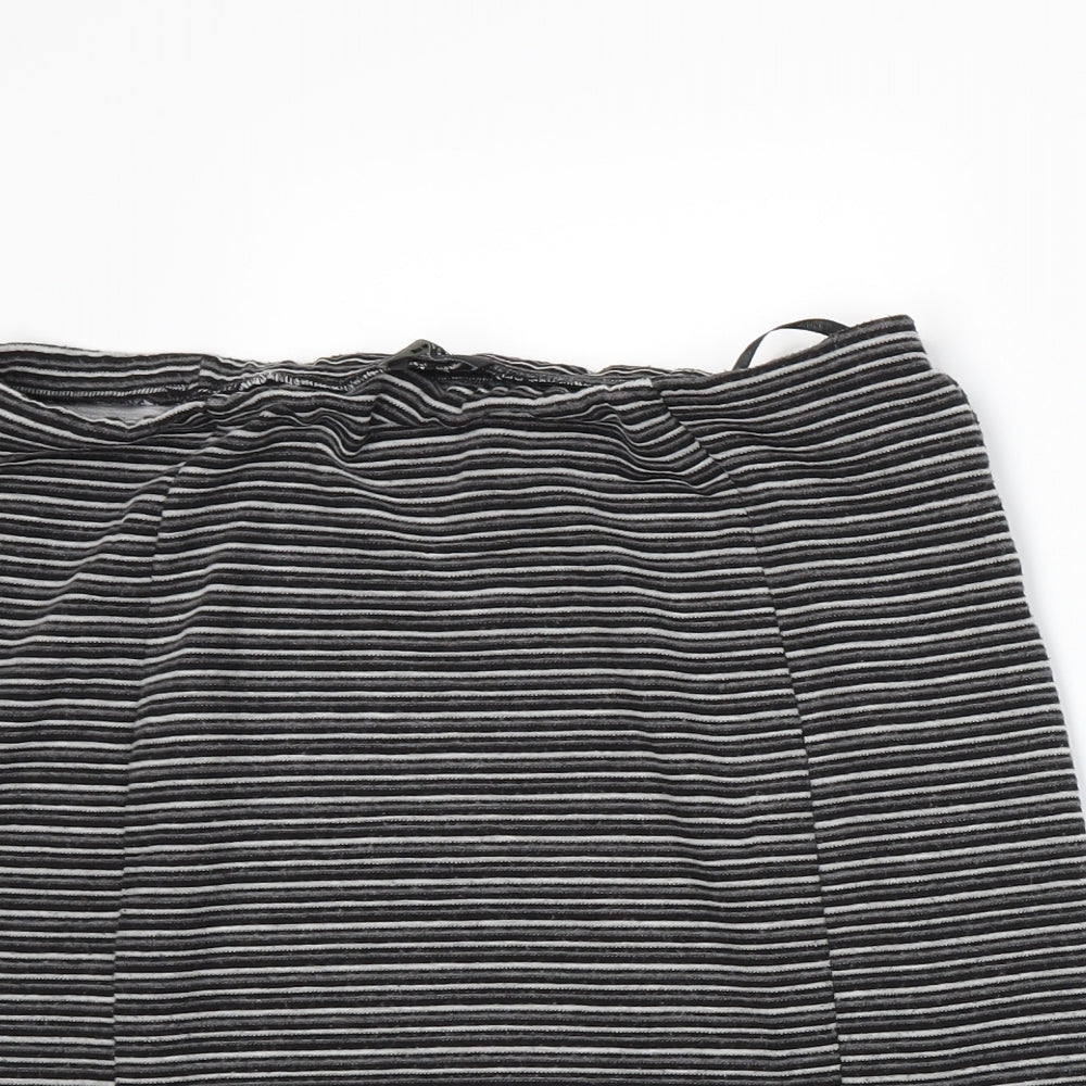 Papaya Womens Grey Striped  A-Line Skirt Size 14