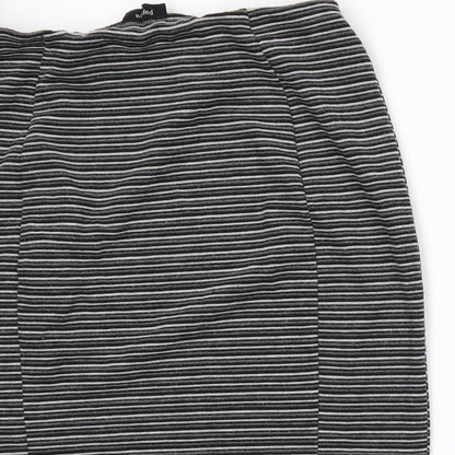 Papaya Womens Grey Striped  A-Line Skirt Size 14