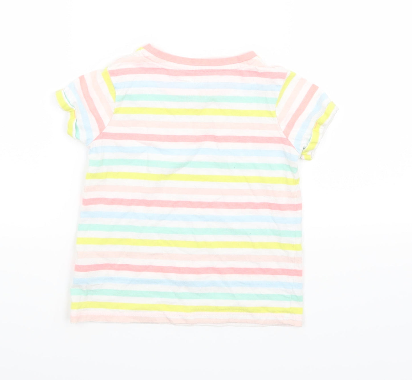 NEXT Girls Multicoloured Striped  Basic T-Shirt Size 4 Years