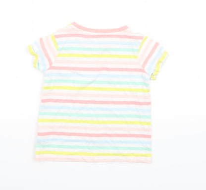 NEXT Girls Multicoloured Striped  Basic T-Shirt Size 4 Years