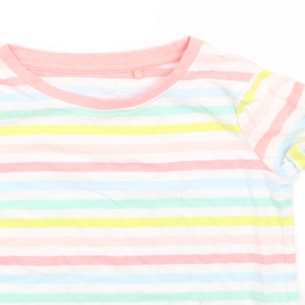 NEXT Girls Multicoloured Striped  Basic T-Shirt Size 4 Years