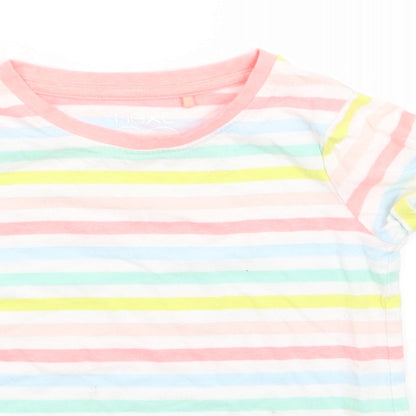 NEXT Girls Multicoloured Striped  Basic T-Shirt Size 4 Years