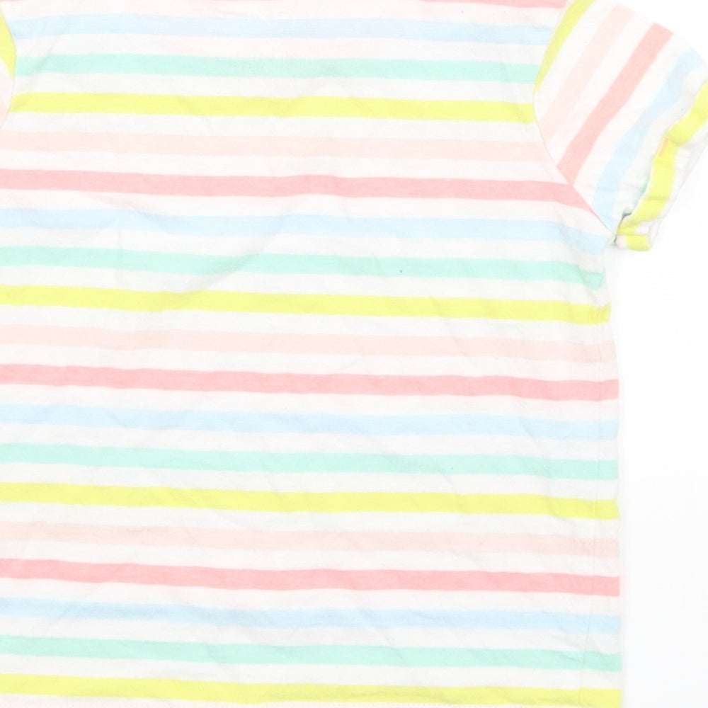 NEXT Girls Multicoloured Striped  Basic T-Shirt Size 4 Years