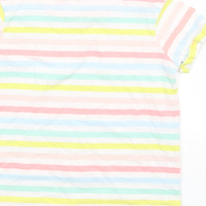 NEXT Girls Multicoloured Striped  Basic T-Shirt Size 4 Years