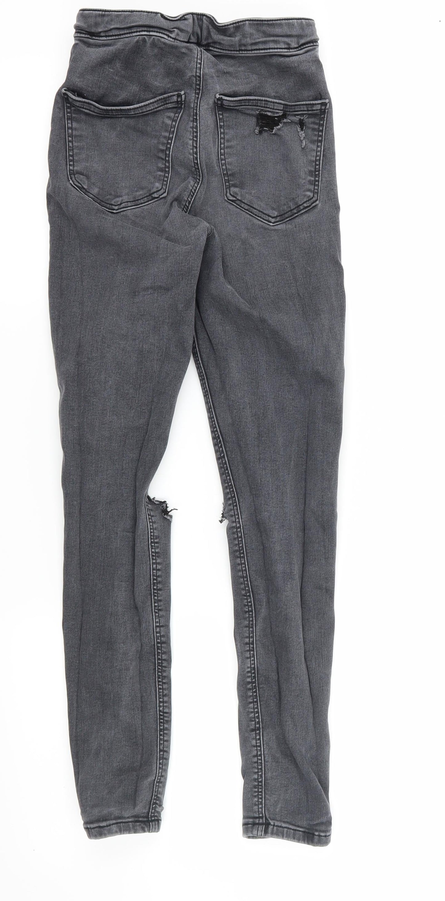 Topshop Womens Grey  Denim Skinny Jeans Size 26 L30 in