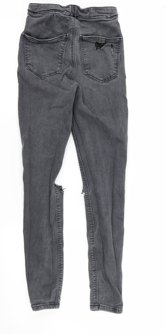 Topshop Womens Grey  Denim Skinny Jeans Size 26 L30 in