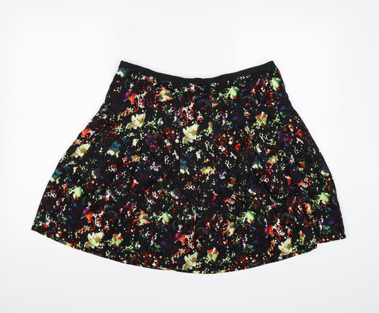 Gap Womens Black Floral Knit Flare Skirt Size 10