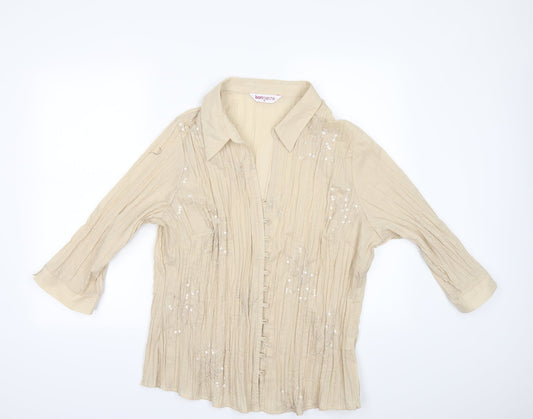 Bonmarché Womens Beige   Tunic Button-Up Size 12