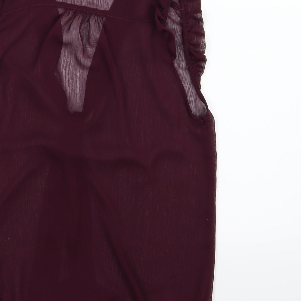 Atmosphere Womens Purple  Chiffon Basic Blouse Size 6