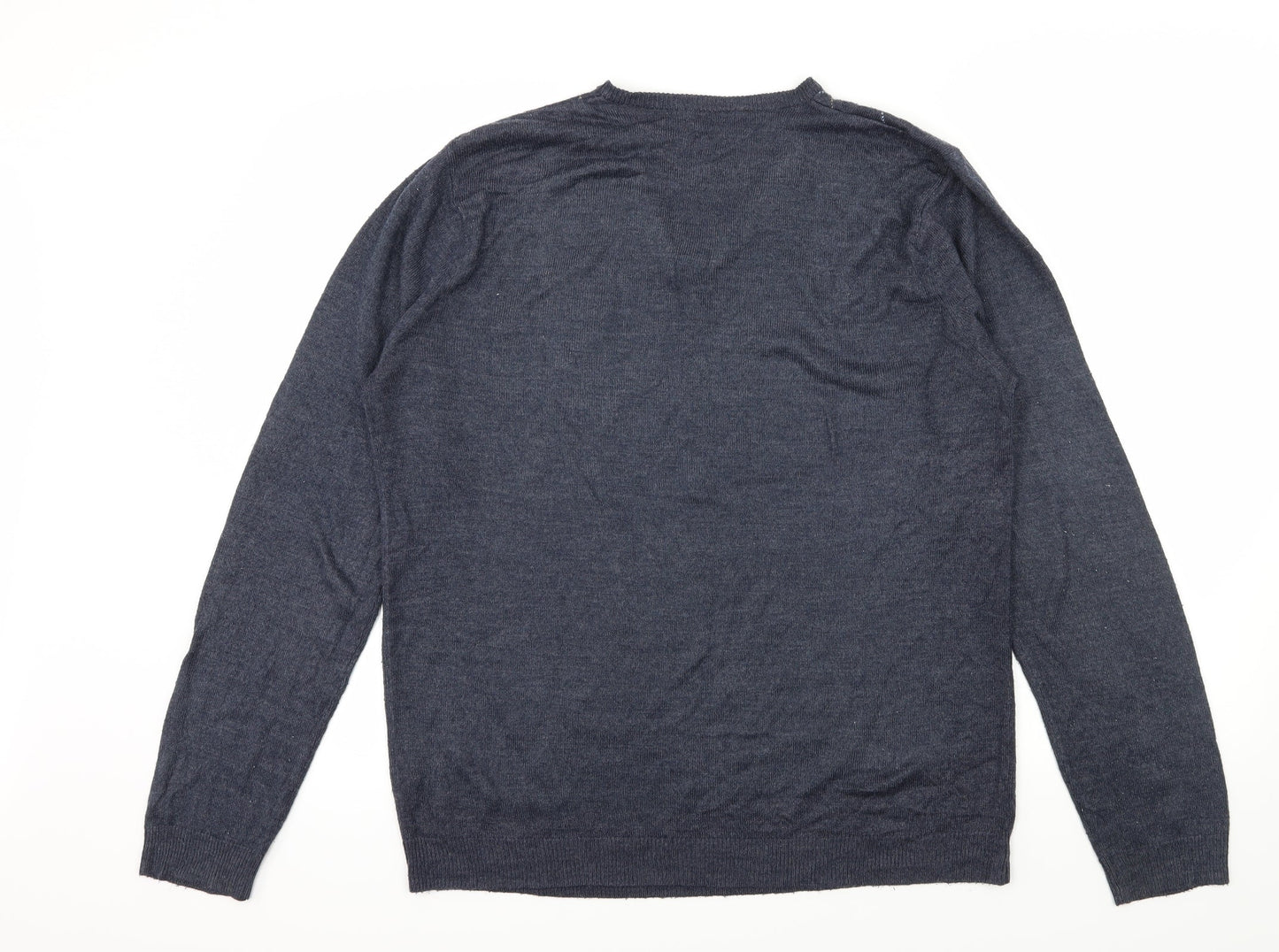 West Rock Mens Blue Argyle/Diamond Knit Pullover Jumper Size M