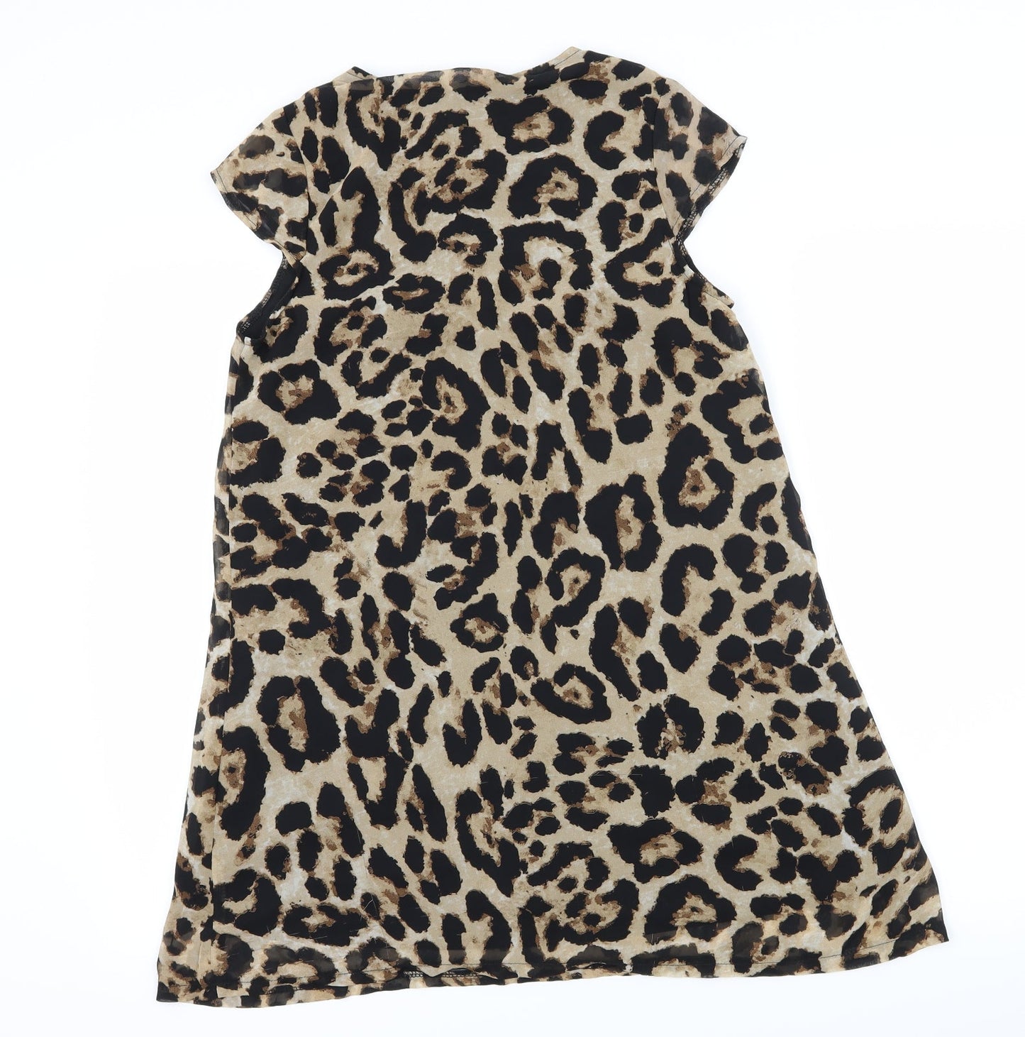 Missguided Womens Brown Animal Print Chiffon Mini  Size 8