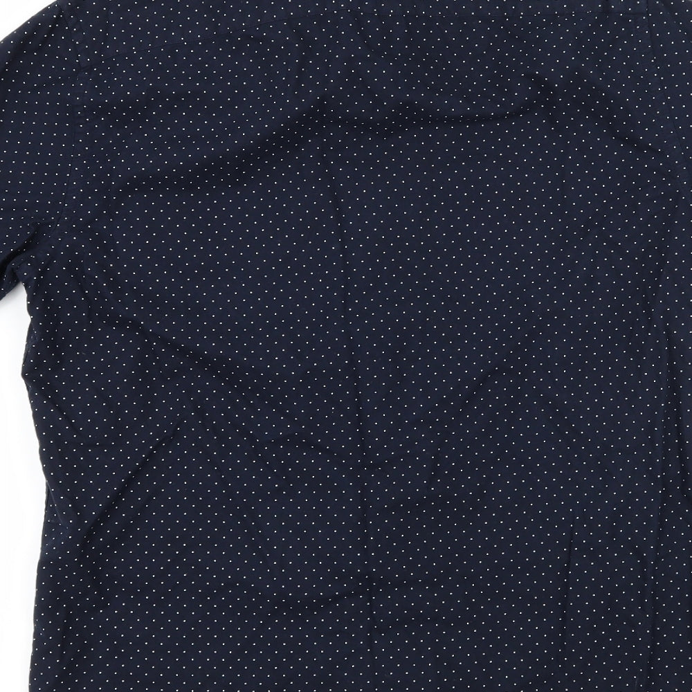 George Mens Blue Polka Dot   Button-Up Size S