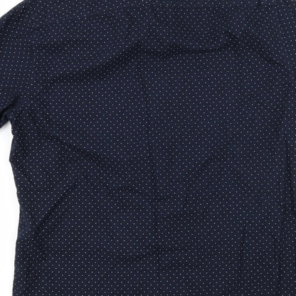 George Mens Blue Polka Dot   Button-Up Size S