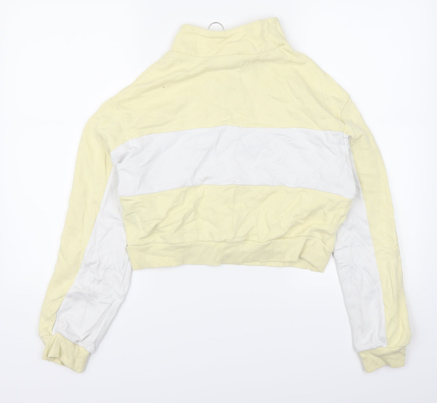 H&M Womens Yellow Striped  Shrug Sweatshirt Size XS