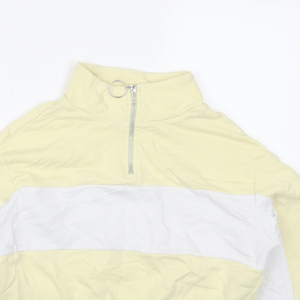 H&M Womens Yellow Striped  Shrug Sweatshirt Size XS