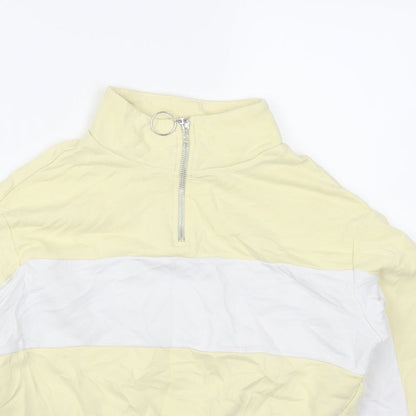 H&M Womens Yellow Striped  Shrug Sweatshirt Size XS