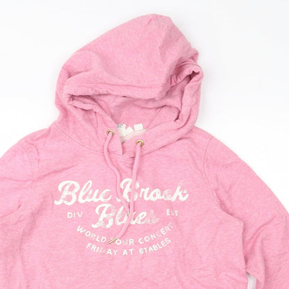 H&M Womens Pink  Jersey Pullover Hoodie Size S