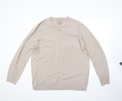 Morley Mens Beige   Henley Jumper Size XL