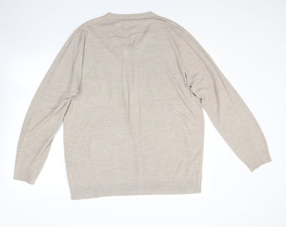 Morley Mens Beige   Henley Jumper Size XL
