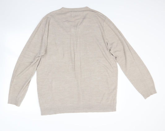 Morley Mens Beige   Henley Jumper Size XL
