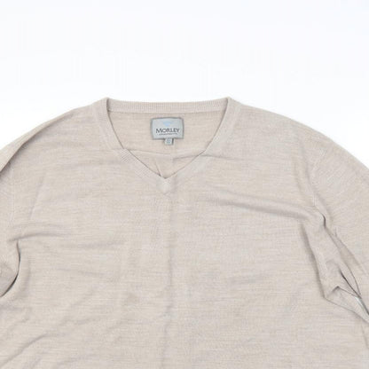 Morley Mens Beige   Henley Jumper Size XL