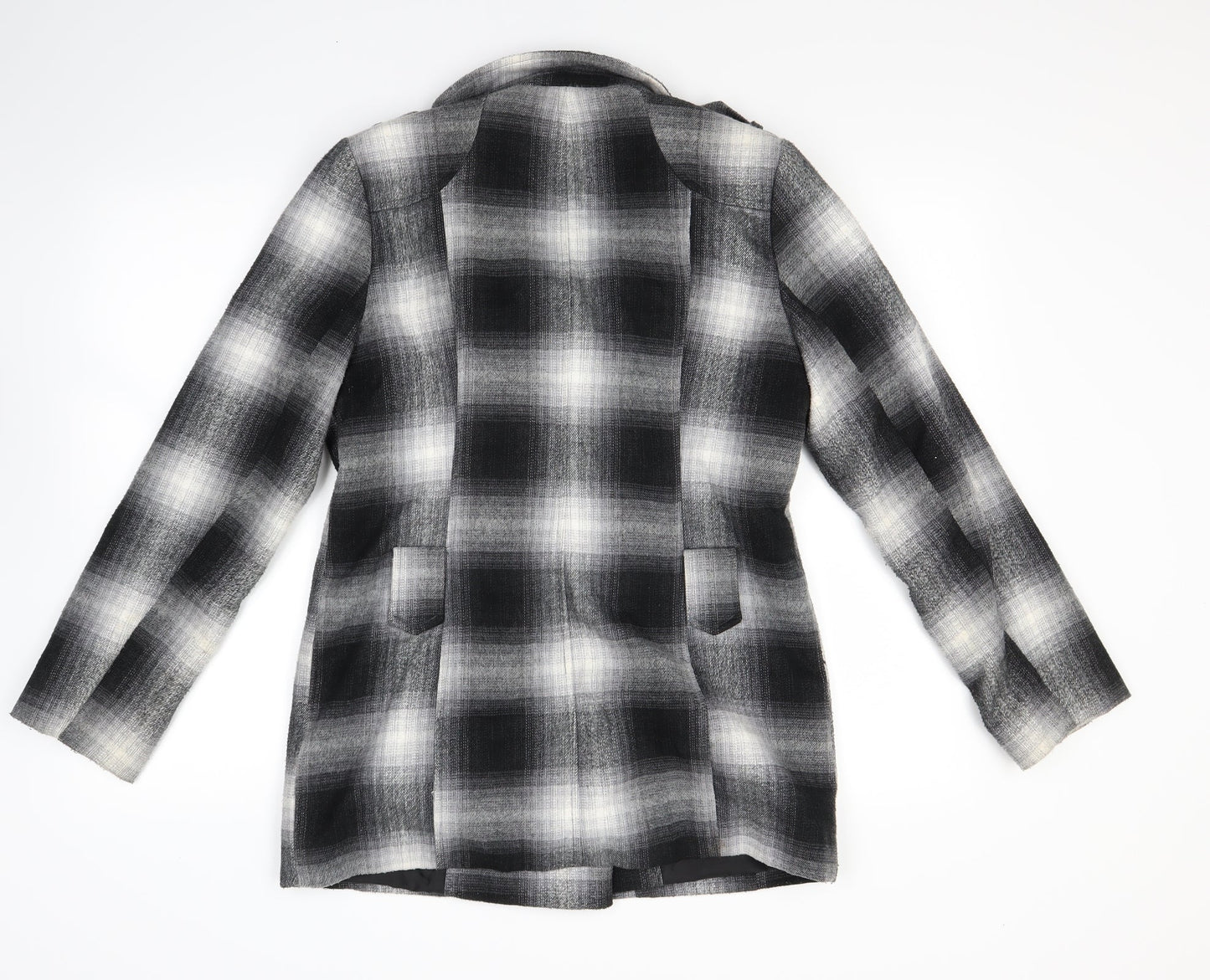 George Womens Grey Check  Overcoat Coat Size 10