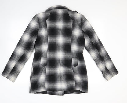 George Womens Grey Check  Overcoat Coat Size 10