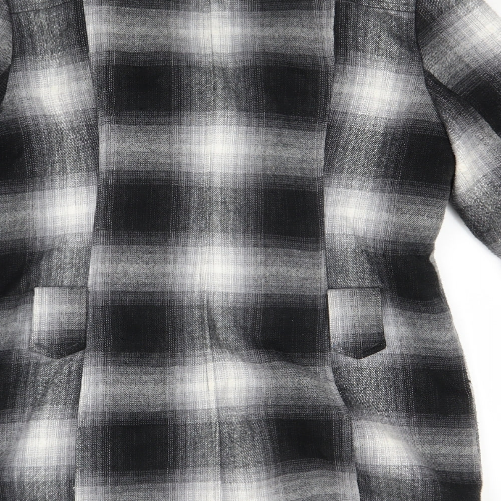 George Womens Grey Check  Overcoat Coat Size 10