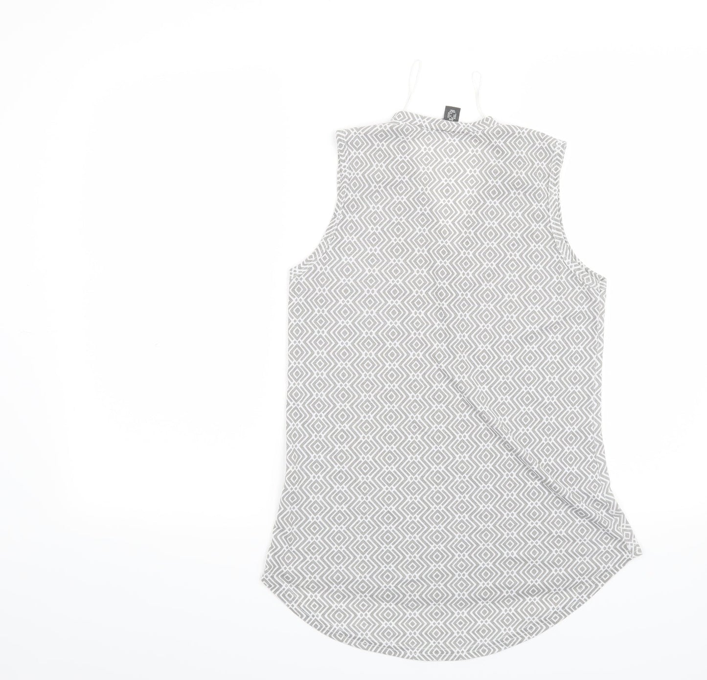 Primark Womens Grey Geometric  Basic T-Shirt Size 4