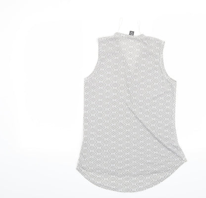 Primark Womens Grey Geometric  Basic T-Shirt Size 4