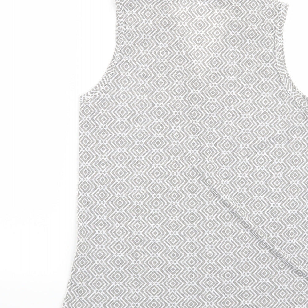 Primark Womens Grey Geometric  Basic T-Shirt Size 4