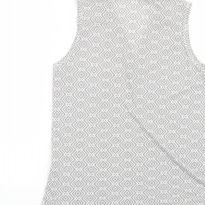 Primark Womens Grey Geometric  Basic T-Shirt Size 4