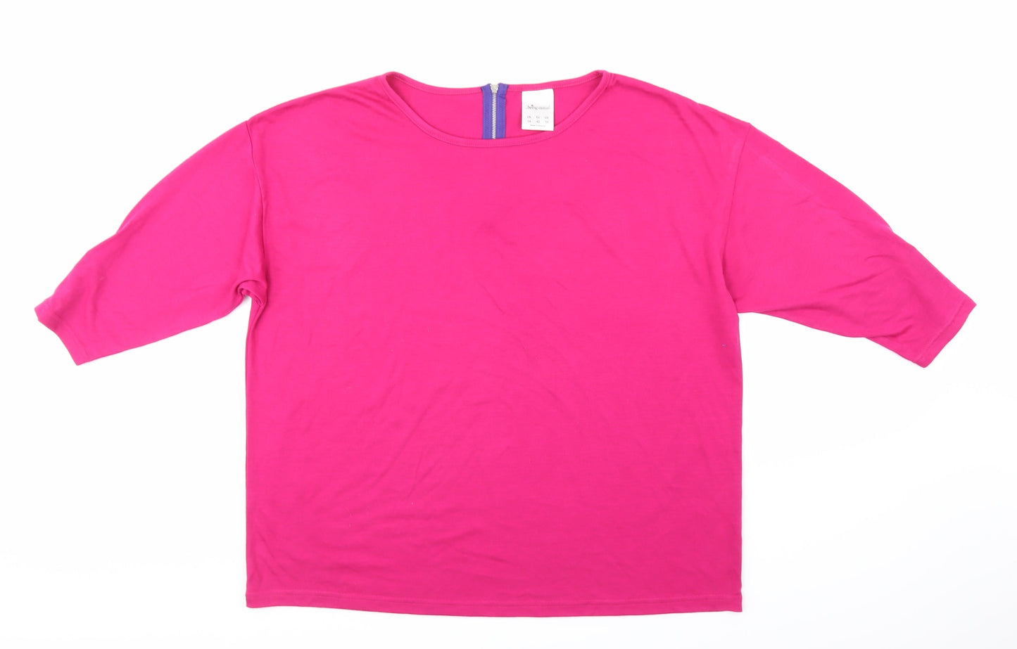 Being Casual Womens Pink   Basic T-Shirt Size 14