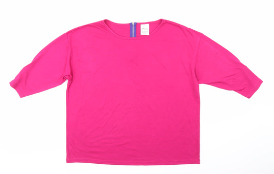 Being Casual Womens Pink   Basic T-Shirt Size 14