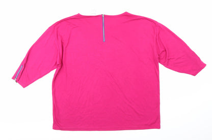 Being Casual Womens Pink   Basic T-Shirt Size 14