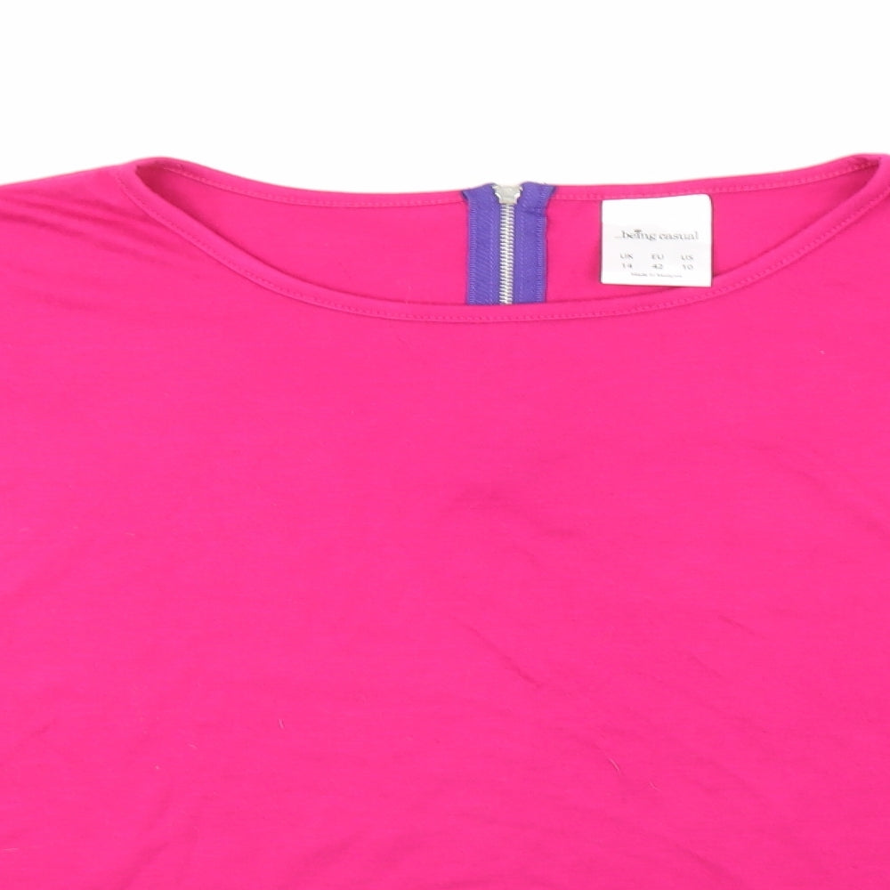 Being Casual Womens Pink   Basic T-Shirt Size 14