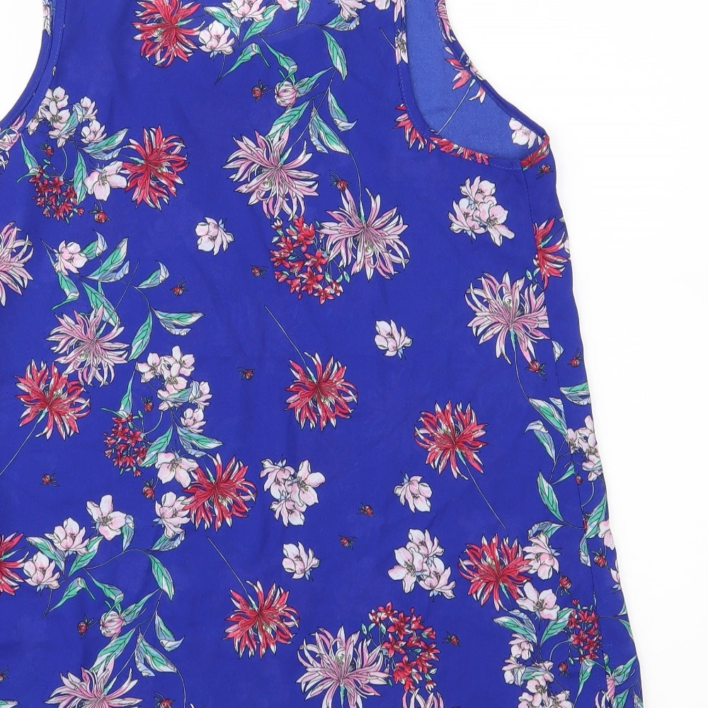Primark Womens Blue Floral  Basic Tank Size 10