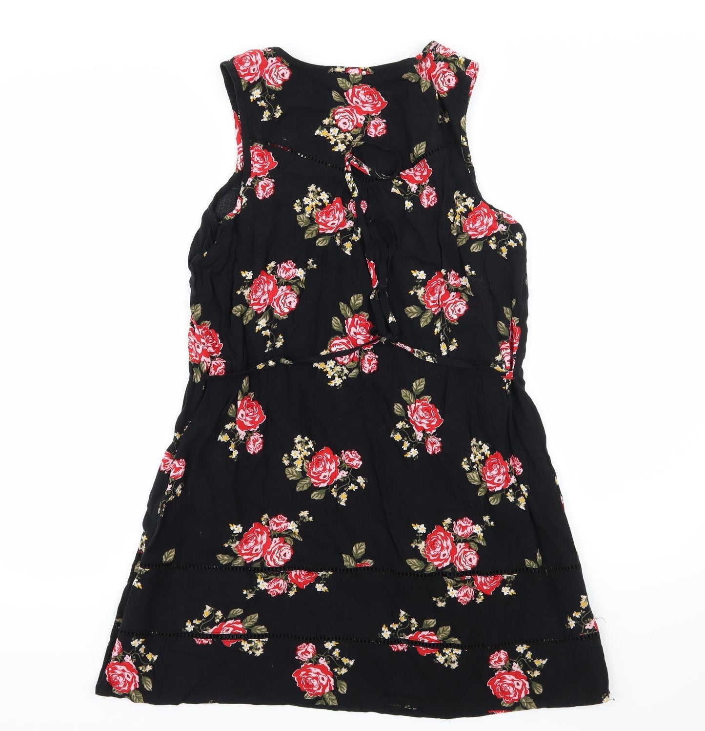 TU Womens Black Floral  Tank Dress  Size 8