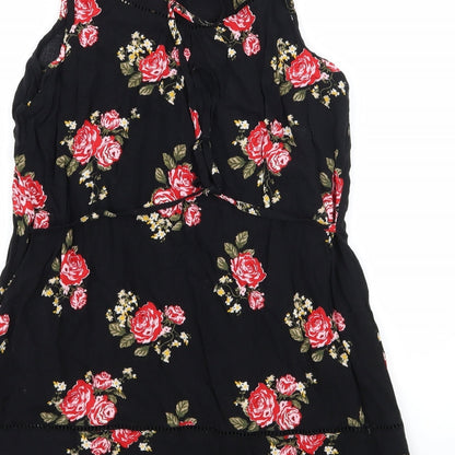 TU Womens Black Floral  Tank Dress  Size 8